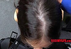 Officer punishes activist Angelina Moon roughly in the shop with Mike Mancini