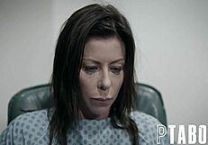 Alexis Fawx, the petite patient, rides hospital staff Bobbi Dylan in a steamy cumshot session