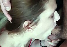 Milf feels submissive sucking big cock