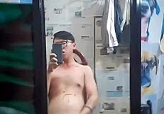 vietnamese gay man enjoys solo activities with big cock