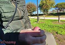 yo, flashing my junk in a public park, and stepdaughter helps me finish