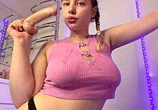 Fingering tight virgin asshole of horny BBW in explicit close-up action