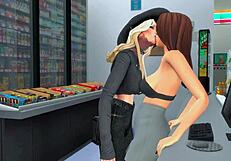 two futanari dominatrix seduce girl for anal and facefuck