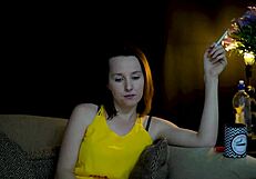 Brunette Sucks Cigarette While Watching Voyeur