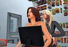 two futanari dominatrix seduce girl for anal and facefuck