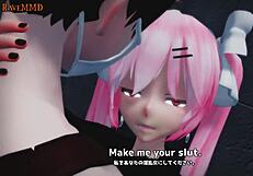 Cute 3D Anime Vampire Sucking Cock For Creampie Blowjob