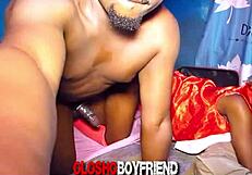 Hot Babe Twines Waist On Black Cock!