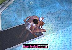 Taken at the public swimming pool jumping board