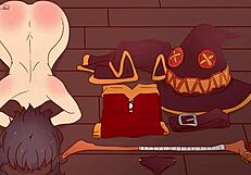 Megumin Strips Naked Begging Black Man for Wild Hentai Fuck in Konosuba Parody