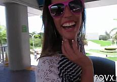 Petite Kelsi Monroe gets hardcore blowjob and fucking.