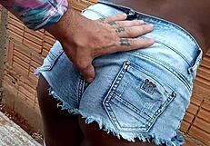 Brazilian fanquera tests for clip with gangbang and anal