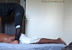 What’s behind this cute ass during a girl’s massage?