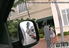 Wild jock says, I'm riding this cock in the car for the contest!