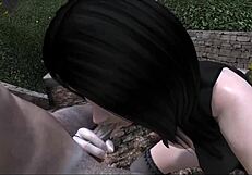 Lady surrenders to a 3d goblin in an anime hentai encounter