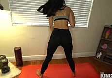 Hot Latina step sister surprised from behind