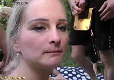 At the Oktoberfest party, a group of amateurs turned it into an extreme outdoor fuck orgy with big cocks