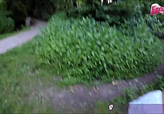 Turkish Muslim Mom Meets User Outdoor for Wild Mouth Action