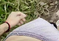 Skinny blonde finds bodybuilder in trail and gets anal fucked at home