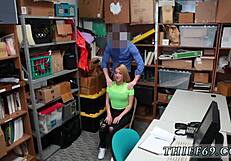 Cop Catches Teen Stealing and Fucks Her Hard in Office Uniform
