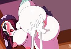 Pomni goes trick or treating for dick in halloween hentai