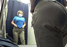Curvy Milf's Big Ass In White Panties Captures Voyeur's Heart In Fitting Room Close-Up