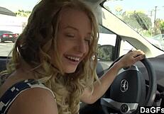 got a thrilling handjob in the car while driving in public