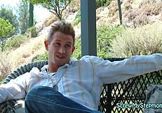 Blonde Neglected MILF with Pierced Tits Fucks Her Stepson's Pussy Hard