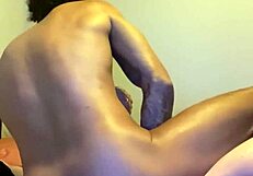 I lick Ella's spread ass in horny interracial rimjob