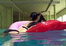 kittina ivory strips down in the public swimming pool
