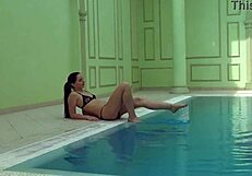 kittina ivory strips down in the public swimming pool