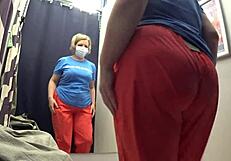 Curvy Milf's Big Ass In White Panties Captures Voyeur's Heart In Fitting Room Close-Up