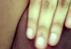 Indian babe fingers her shaved slutty cunt before work