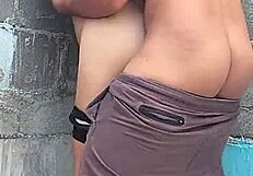 i feel so close to my brunette neighbor against the wall