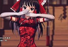 Reim Touhou Pinkcat In Intense 3D Hentai Action!