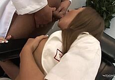 Horny Doctor Has Fun with Nurse in Stockings, Riding and Cumming