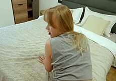 Slutty neighbor Marimoore craves big cock and gets pussy cum