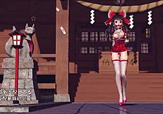 Reim Touhou Pinkcat In Intense 3D Hentai Action!