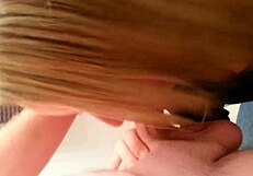 Girlfriend performs intense homemade deepthroat on friend's cock with nasty slut milf watching