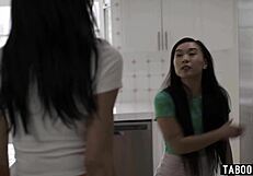 Stepmom follows korean stepdaughter to lesbian friend's house