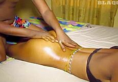 Oh, she enjoyed every touch from her oiled masseur!