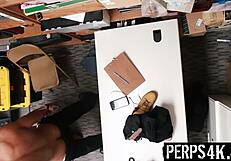 how did the twink suspect suck the officer's cock?