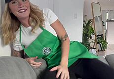 Barista girl cheats on her boyfriend while hes at work i bet you would fuck me better anyways
