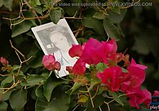 Naturally curvy blonde milf babe taking selfies outdoor