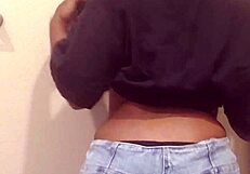 Naejae rips clothes in bold striptease leading to intense squirting