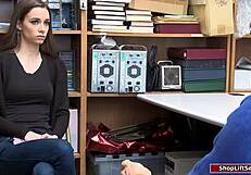 skinny babe gets fucked by security officer with big cock