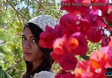 Petite asian teen hannah le strips naked on relaxing ranch