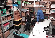 skinny babe gets fucked by security officer with big cock