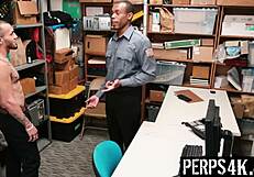 how did the twink suspect suck the officer's cock?