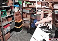 skinny babe gets fucked by security officer with big cock