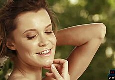 Russian Milf Model Undresses Amazingly Naked Outdoors